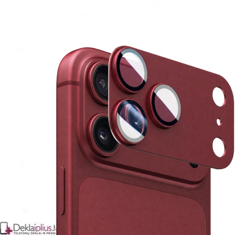 Telefono galinės kameros grūdintas stiklas - pilnai dengiantis - bordo (Apple Iphone 18 Pro Max) Telefono galinės kameros grūdintas stiklas - pilnai dengiantis - bordo (Apple Iphone 18 Pro Max)
